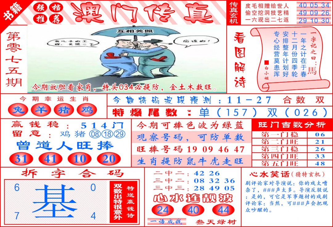075期澳门传真玄机[图]